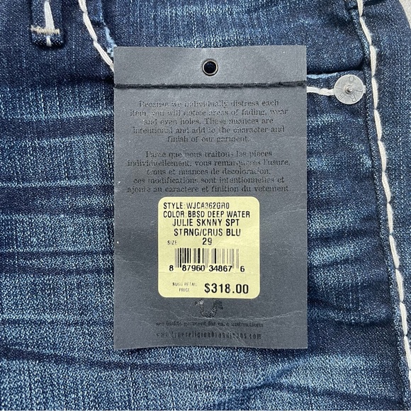 NWT True Religion Julie Super T skinny Jeans - size 29 - Picture 8 of 12